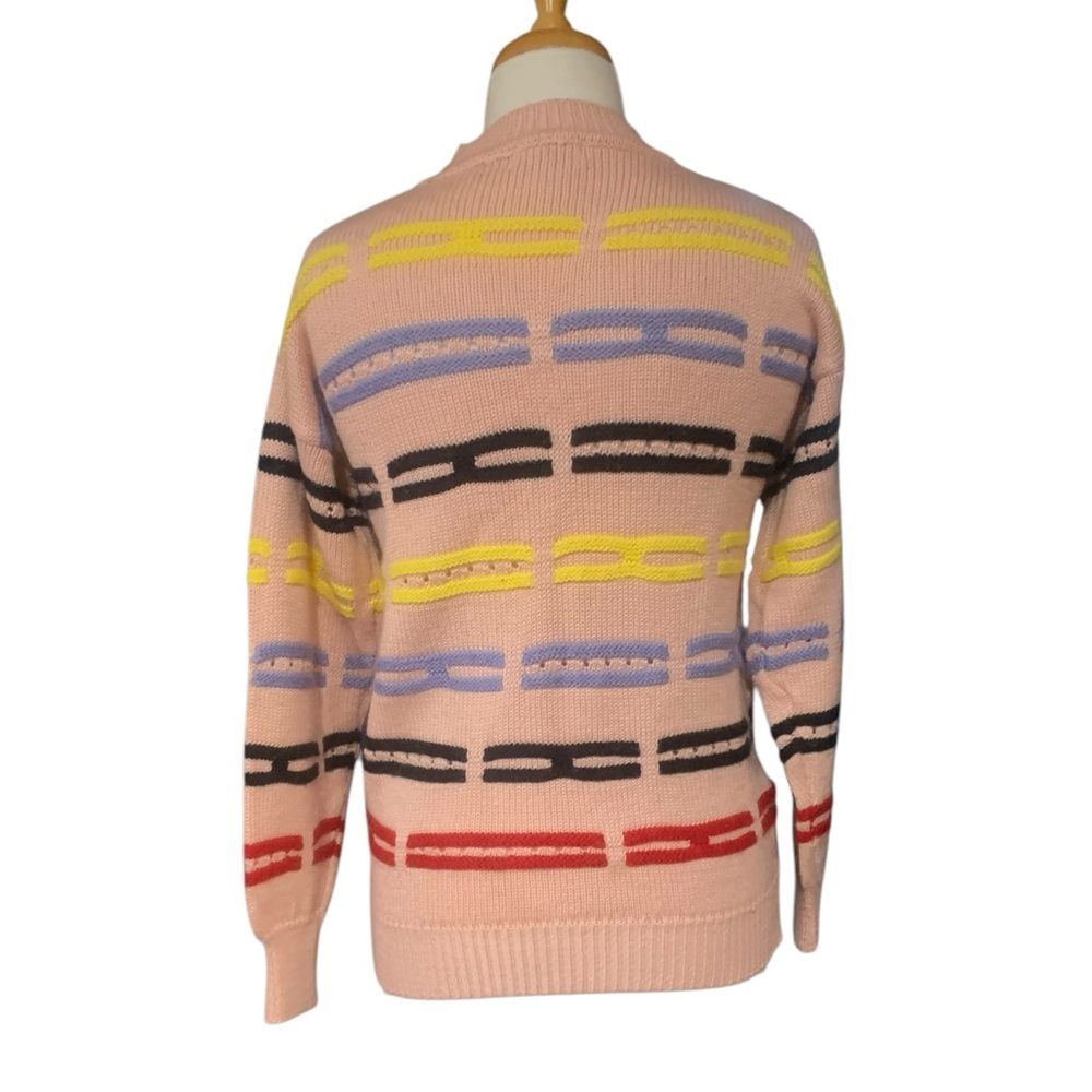 Vntg 90’s teen Esprit colorful geometric sweater size small - Picture 4 of 6